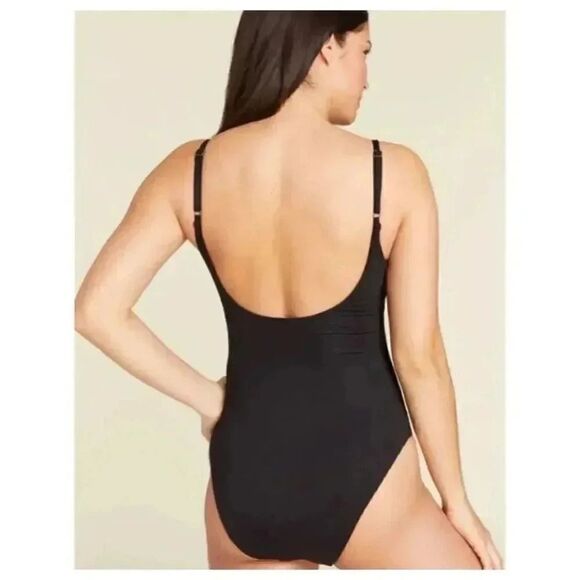 Andie The Santorini
One Piece Bathing Suit
Black Adjustable Straps SZ  LT # 1444 - Picture 2 of 14